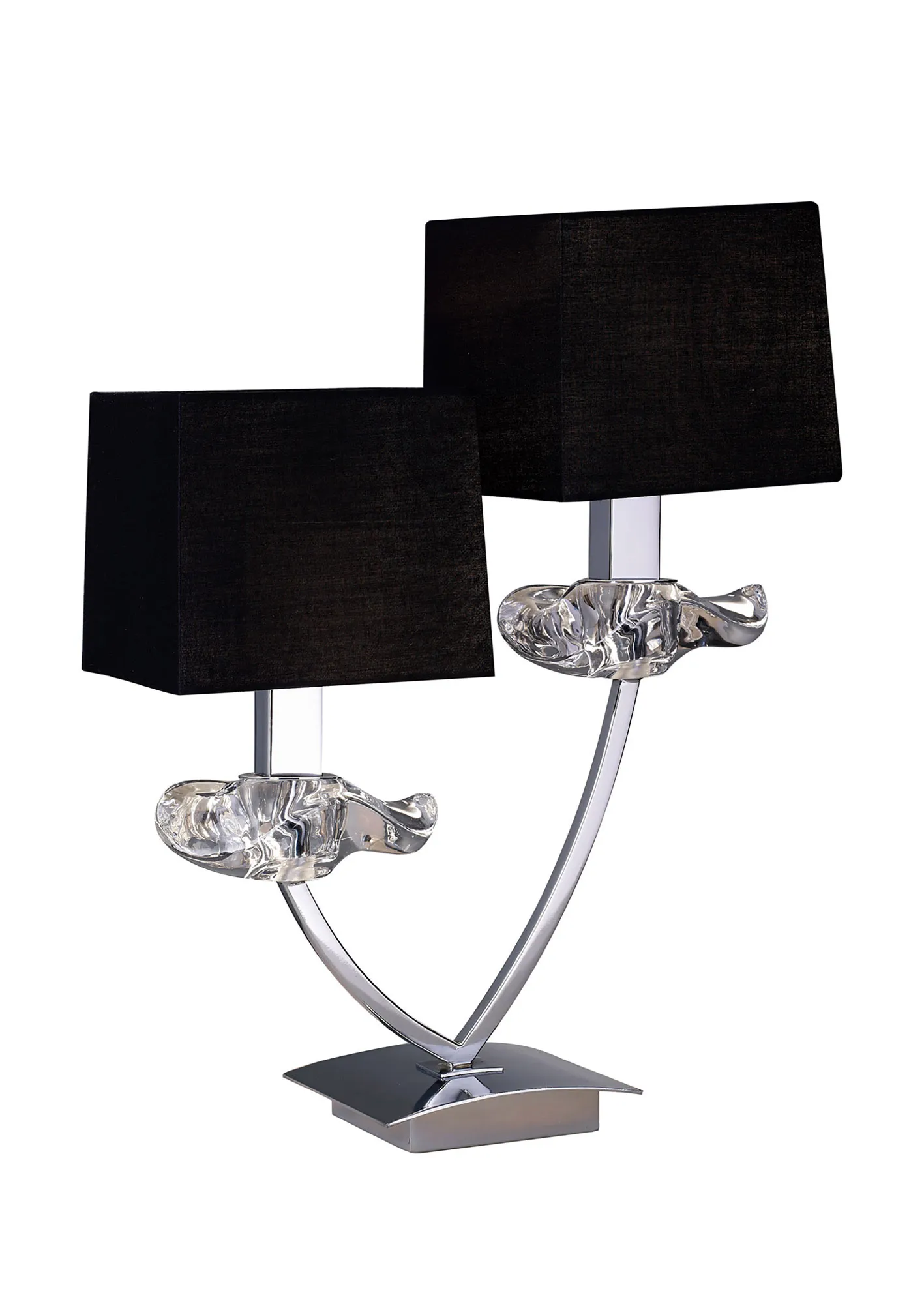 Akira Polished Chrome-Black Table Lamps Mantra Shaded Table Lamps